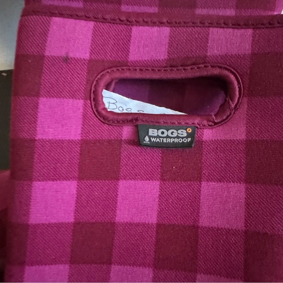 Bogs Kids Pink Plaid Boots - Picture 2 of 5
